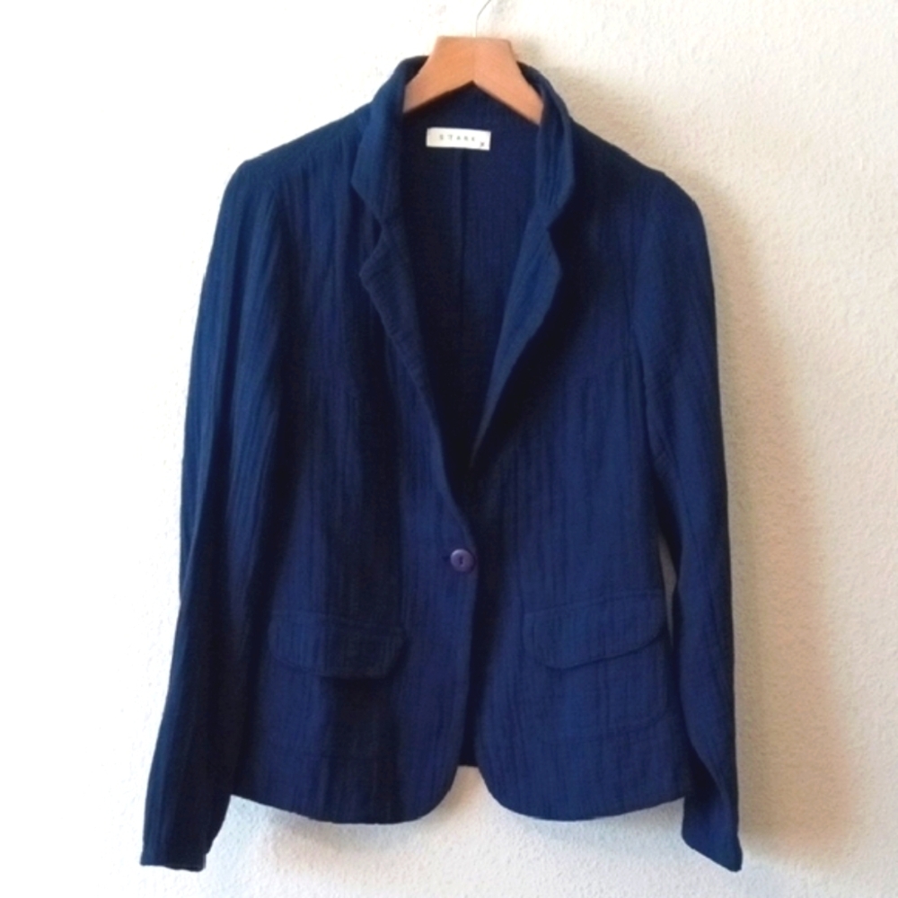 Stark Crinkled Gauze Blazer